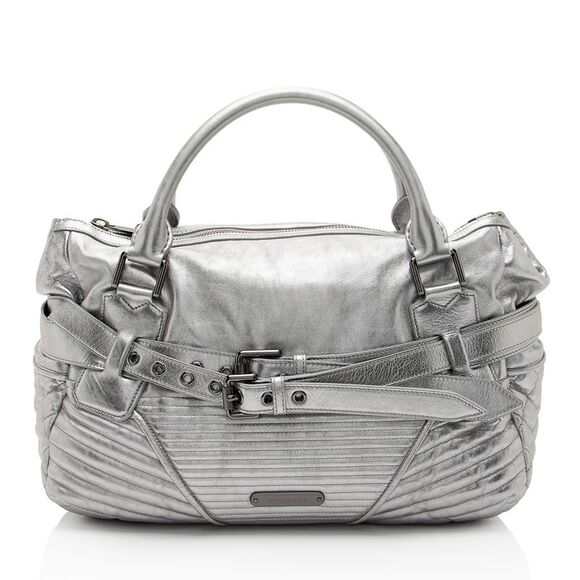 Burberry Metallic Patent Leather Winniford Satchel - Picture 1 of 16